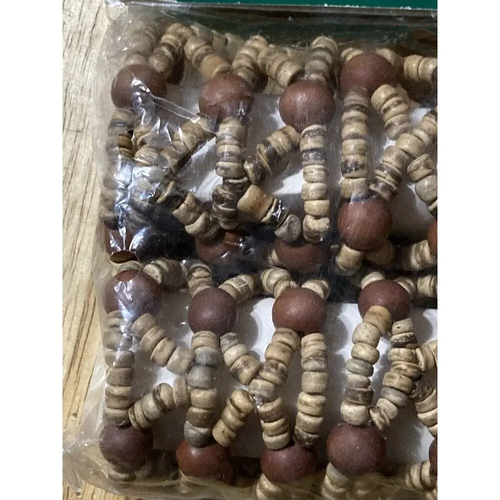 Wooden Beaded Brown Napkin Rings‎ Set of 4 Boho 2